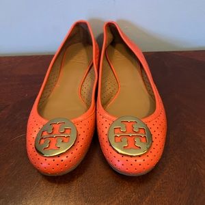 EUC coral Tory Burch flats, size 8.5